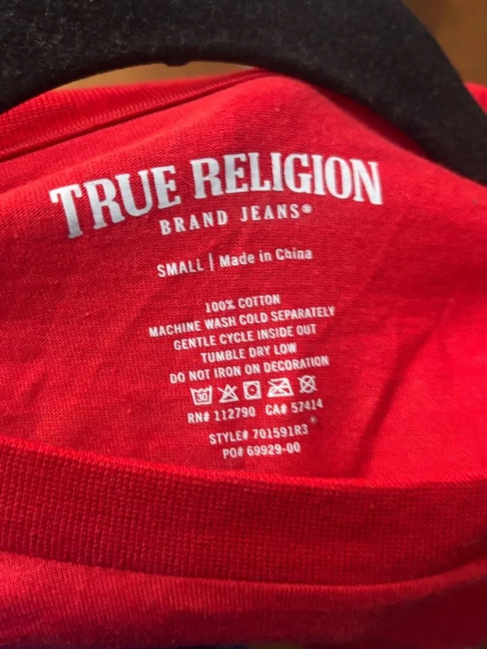 True Religion World Tour T-Shirt Red Size S 701591 NWT